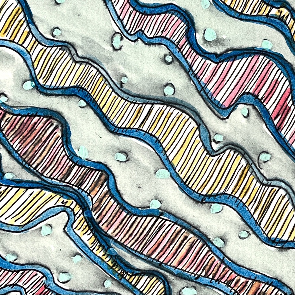 Abstract Wave Pattern Art Painting- on Art Board - Snazzy Jazzy-